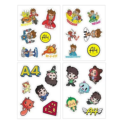 Набор Наклеек А6ф 115х150мм 4л в пакете с европодвесом серия  -Влад А4 - фото 3