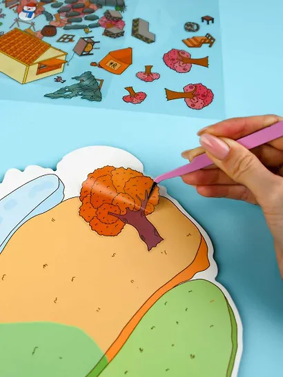 Наклейки-румбокс для создания миниатюрных сцен "4 сезона", размер 264х211 мм. Металлический пинцет в наборе - фото 11