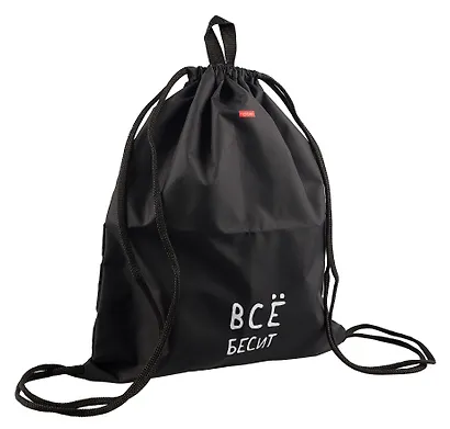 Мешок для сменной обуви "Всё бесит" 41*49см, 1отд., петля для подвеса, инд.уп. - фото 2