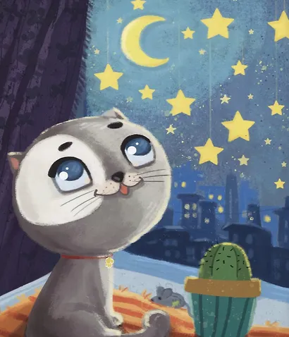 Kitten Fluffy and his Big Secret (Котёнок Пух и его большой секрет, мелов. 200х240) - фото 2