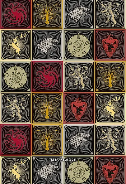 Обложка для паспорта «Игра Престолов. Гербы домов», черная - фото 4