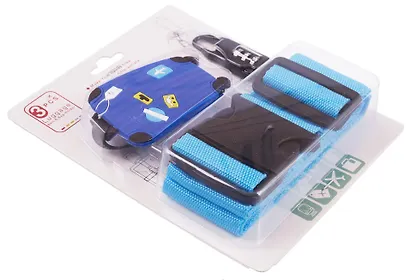 Travel набор Бирка, замочек и ремень для багажа (синий) (12-travel22-B1) - фото 2