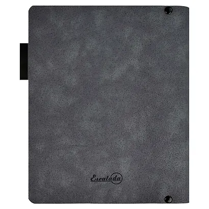 Папка-обложка для тетради со сменными блоками А5+ "ХАРД ТЁМНО-СЕРЫЙ" кожзам., интегр.переплет, 4 кольца, блинт.тиснение, инд.уп. - фото 3