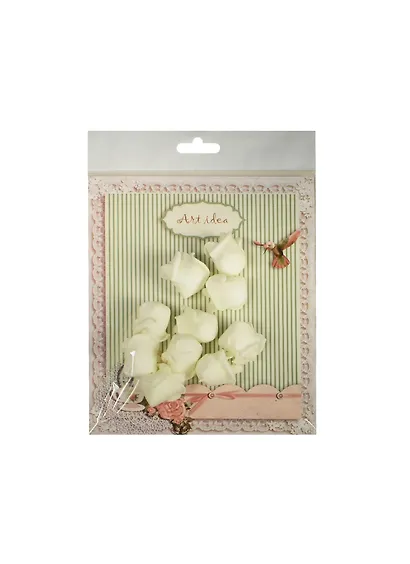 Головки роз Фоамиран молочный (14003601) (д1,7см) (10шт) (упаковка) - фото 1