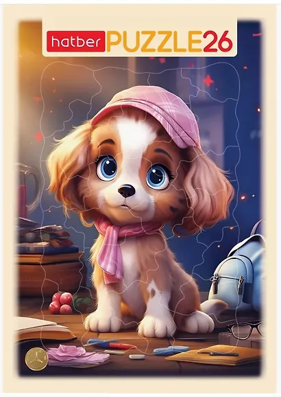 Пазл в рамке "Забавный щенок" для детей 26 элементов 200х300мм - фото 3