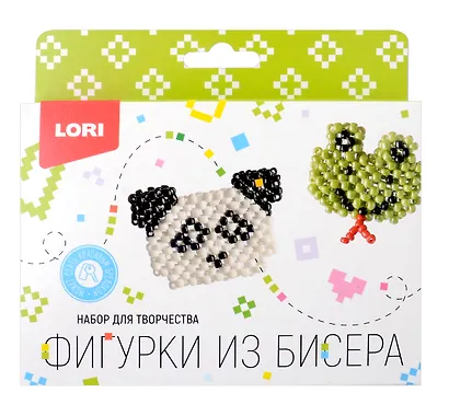 Фигурки из бисера. "Панда, лягушонок". Набор для творчества - фото 1