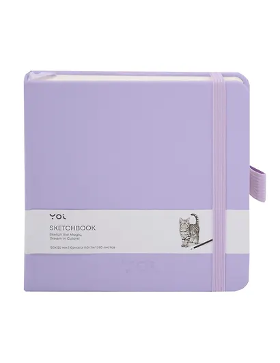 Скетчбук 12*12 80л "Yoi" сиреневый, 140г/м2, слоновая кость, тв.обл., Yoi - фото 1