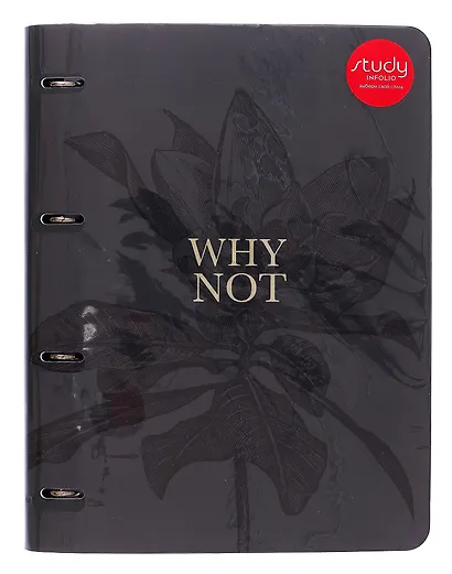 Тетрадь А4 120л кл. "Aesthetics", на кольцах, сменный блок, обложка кожзам, тиснение фольгой, индивидуальная упаковка - фото 1