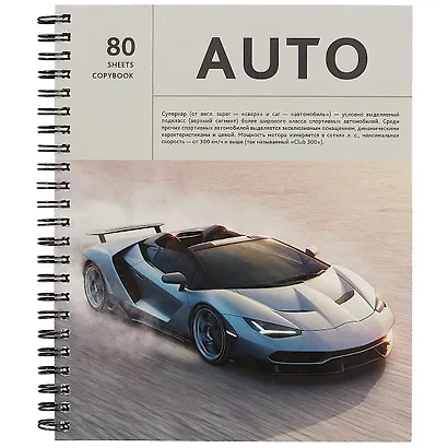 Тетрадь в клетку Listoff, Auto, 80 листов, в ассортименте - фото 3