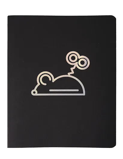 Тетрадь 48л кл. "TOTAL BLACK. Cat and mouse" цветной диз.картон, тиснение фольгой, гологр.линза, ассорти - фото 2