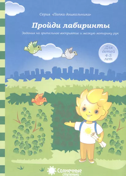 Пройди лабиринты Задания на зрит. Восприят. и мелкую моторику рук (4-5л.) (мПапкаДошк) (папка) - фото 1