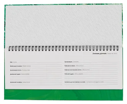 Планинг недат. 56л "Удивительный малахит" настольный, 7БЦ, глянц.лам, евроспираль, офсет - фото 3