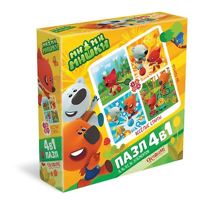 Пазл ORIGAMI Набор.4в1 9-16-25-36эл. "МиМиМишки. Веселые старты" 03513 - фото 4