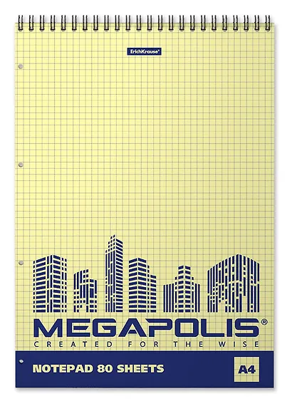 Блокнот А4 80л кл. "MEGAPOLIS Yellow Concept" на спирали, ErichKrause - фото 1
