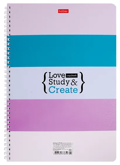 Тетрадь в клетку Hatber, "Полоски", А4, 80 листов, в ассортименте - фото 1