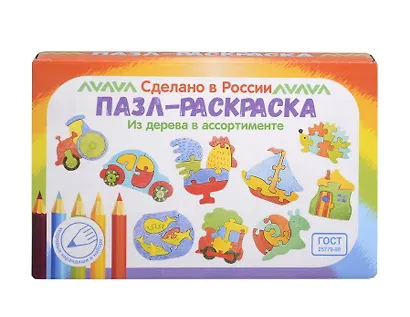 Игрушка, Развивающая игрушка: Пазл-раскраска Петушок IG0114 - фото 1