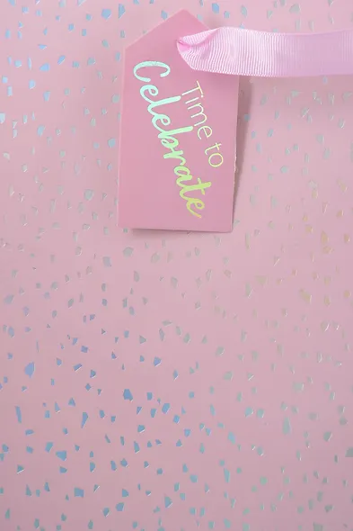 Пакет А3 33*46*10 "Time to celebrate" жен., бум., гологр.тиснение - фото 3