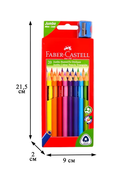 Карандаши цветные Faber-Castell, Jumbo, 20 цветов с точилкой - фото 2