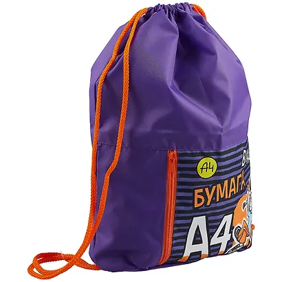 Мешок для сменной обуви "Влад А4" 2отд., 34*41см, карман на молнии, инд.уп. - фото 2