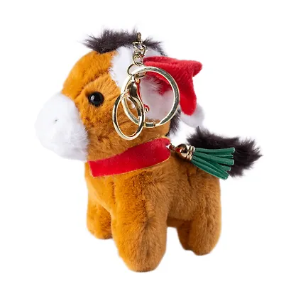 Брелок Символ года Лошадка в шапке (текстиль) (12см) (14-1253-202505-T34) - фото 1