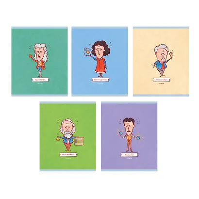 Тетрадь в клетку Listoff, "Великие ученые", 48 листов, в ассортименте - фото 1