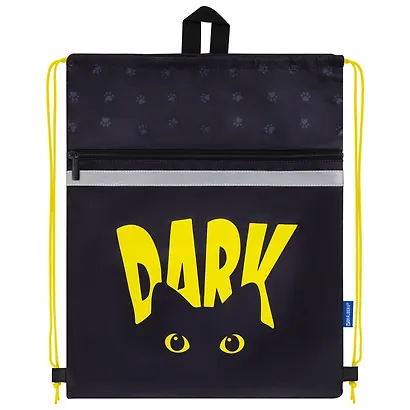 Мешок для сменной обуви "Dark cat" 46*36см, с петлей, светоотр. полоса,инд.уп. - фото 2