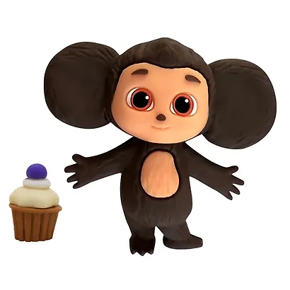 Фигурка Чебурашка, с аксессуаром черничный маффин, Funky Toys, (4х11х13), (CHE2403-3) - фото 1