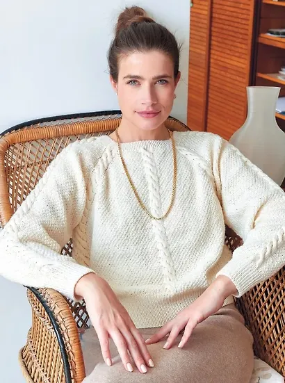 Вязание в стиле old money (белый пуловер) - фото 9