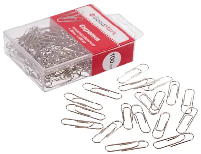 Скрепки 28 мм 100 штук, никель, GoodMark - фото 3
