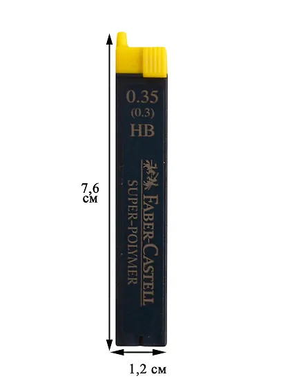 Грифели для механических карандашей Faber-Castell "Super-Polymer", 12шт., 0,35мм, HB - фото 2