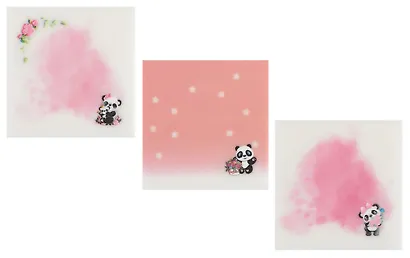 Блок бумаги 70*70 самоклеящийся 50 листов, "Cute panda" пластик, в ассортименте - фото 2