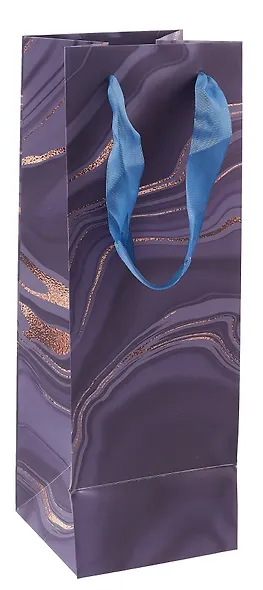 Пакет бутылочный 12*12*34,5 "Темный мрамор" бум.мат.ламинат - фото 3