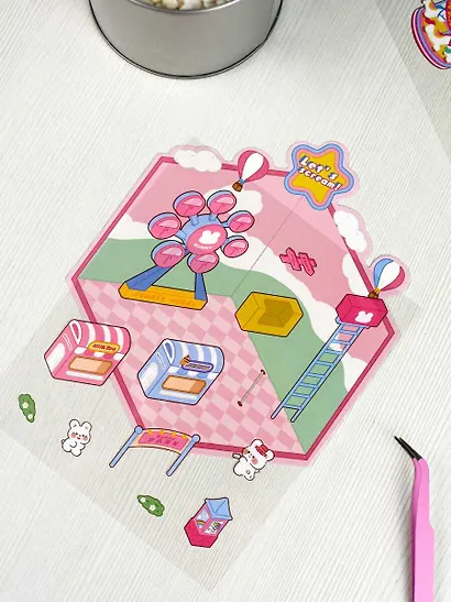 Набор наклеек с полем для создания миниатюрных сцен, размер 150х125 мм - фото 10