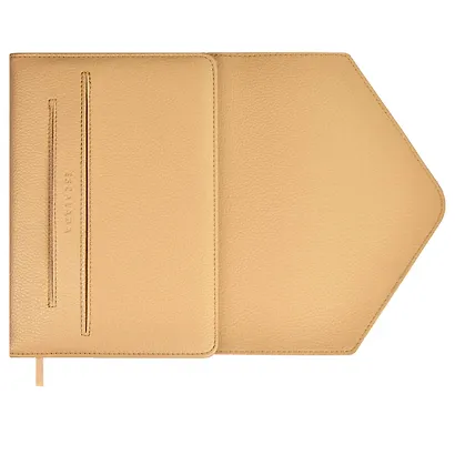 Ежедневник недат. А5 160л "Наппа экстра" бежевый,  иск.кожа, тв.переплет, блинт.тиснение, офсет, ляссе - фото 3