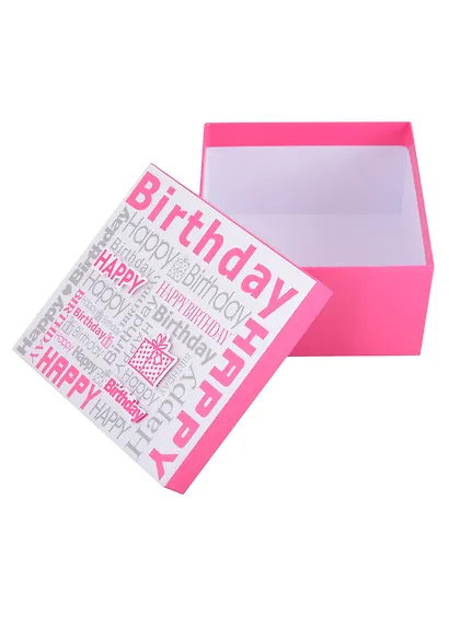 Коробка подарочная "Happy birthday" розовая, 15*15*8,5см, картон - фото 4
