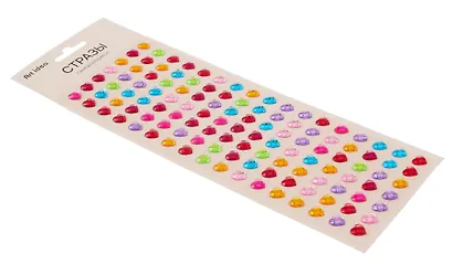 Стразы самоклеящиеся Сердечки разноцветные - фото 2