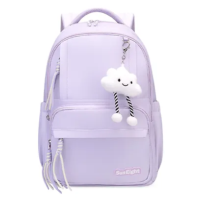 Рюкзак сиреневый "Sun Eight" 47*32*14см, 3 отделения, 4 кармана, с брелоком - фото 1