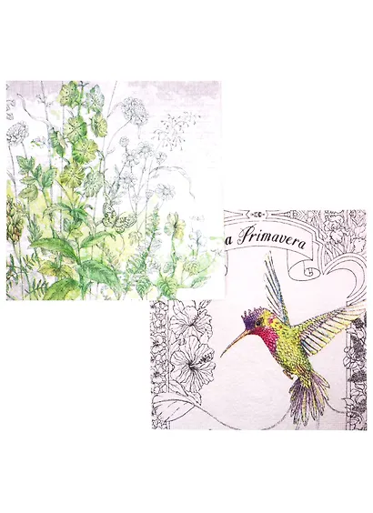 Набор салфеток для декупажа Колибри 2 шт. 1333636/SDL085500 - фото 1