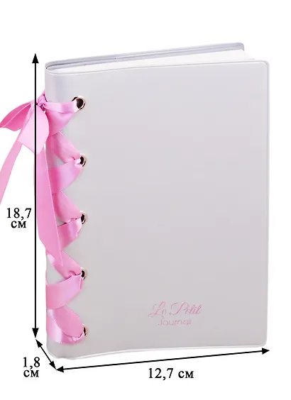 Записная книжка А6+ 96л лин. "Le Petit" серебр.ПВХ-обл., мягк.переплет, декор.шнуровка, 2 ляссе, инд.уп. - фото 3