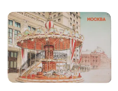 Магнит картон карандаш Карусель Манежная площадь (Москва) (МК/201/020) - фото 1