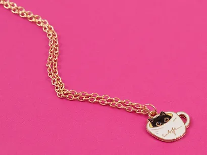 Кулон Котик в кружке (металл) (2х2) (12-Kainli-K1) (Lafilaf) - фото 5