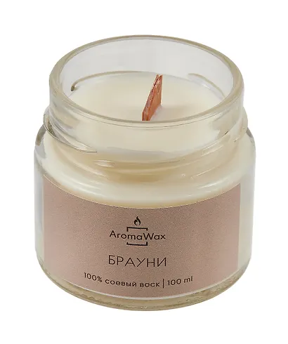 Свеча ароматическая в стеклянной баночке Брауни (100 мл) (AromaWax) - фото 2