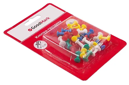 Кнопки гвоздики 30 штук, цветные, GoodMark - фото 2