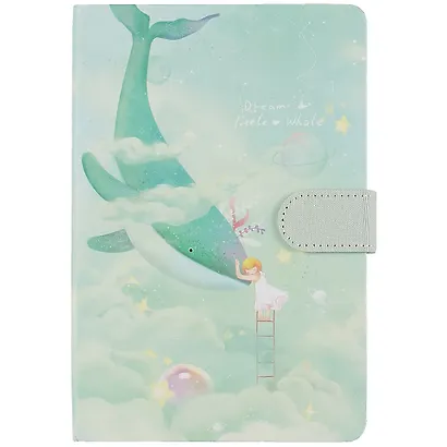 Блокнот с магнитной застежкой Девочка и Кит Dream little whale (224стр) (13х19) - фото 5