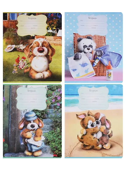 Тетрадь в клетку ПЗБМ, "Пушистик", 12 листов, в ассортименте - фото 4