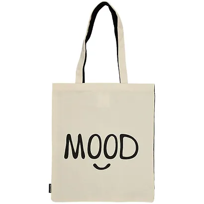 Сумка-шоппер Mood (черная,-бежевая) текстиль 40см.*32см. - фото 2