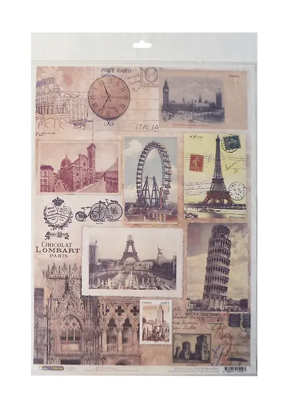 Рисовая бумага для декупажа Города 28,2х38,4см. CP04297 - фото 1