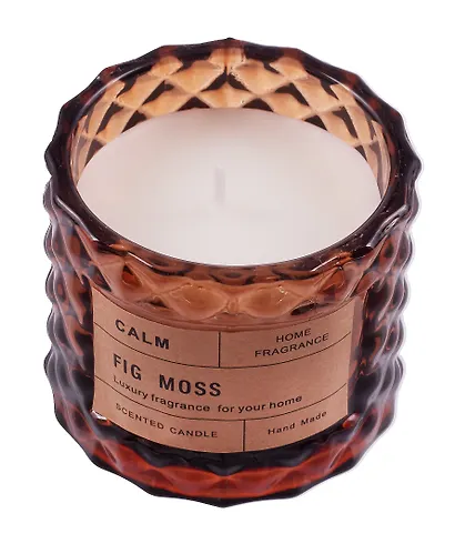 Свеча ароматическая в стакане с крышкой Fig Moss (50г) (коробка) (12-EDENG-202505-HD16) - фото 4