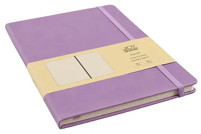 Книга для записей А4- 96л кл. "Joy Book. Фиалковые" иск.кожа, тв.переплет, ляссе, резинка, инд.уп. - фото 2