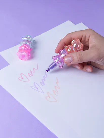 Текстовыделители 03цв "Сахарные мишки" сегмент, ПВХ-бокс - фото 11